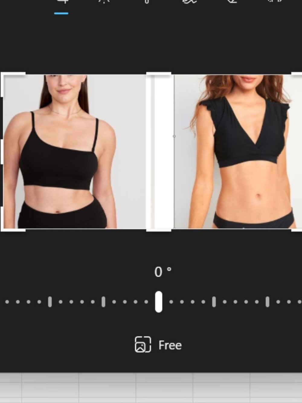 2 Old Navy Womens Swim Bikini Tops V-Neck Flutter Sleeve and Convertible Bandeau